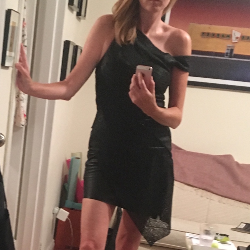 Helmut Lang leather dress